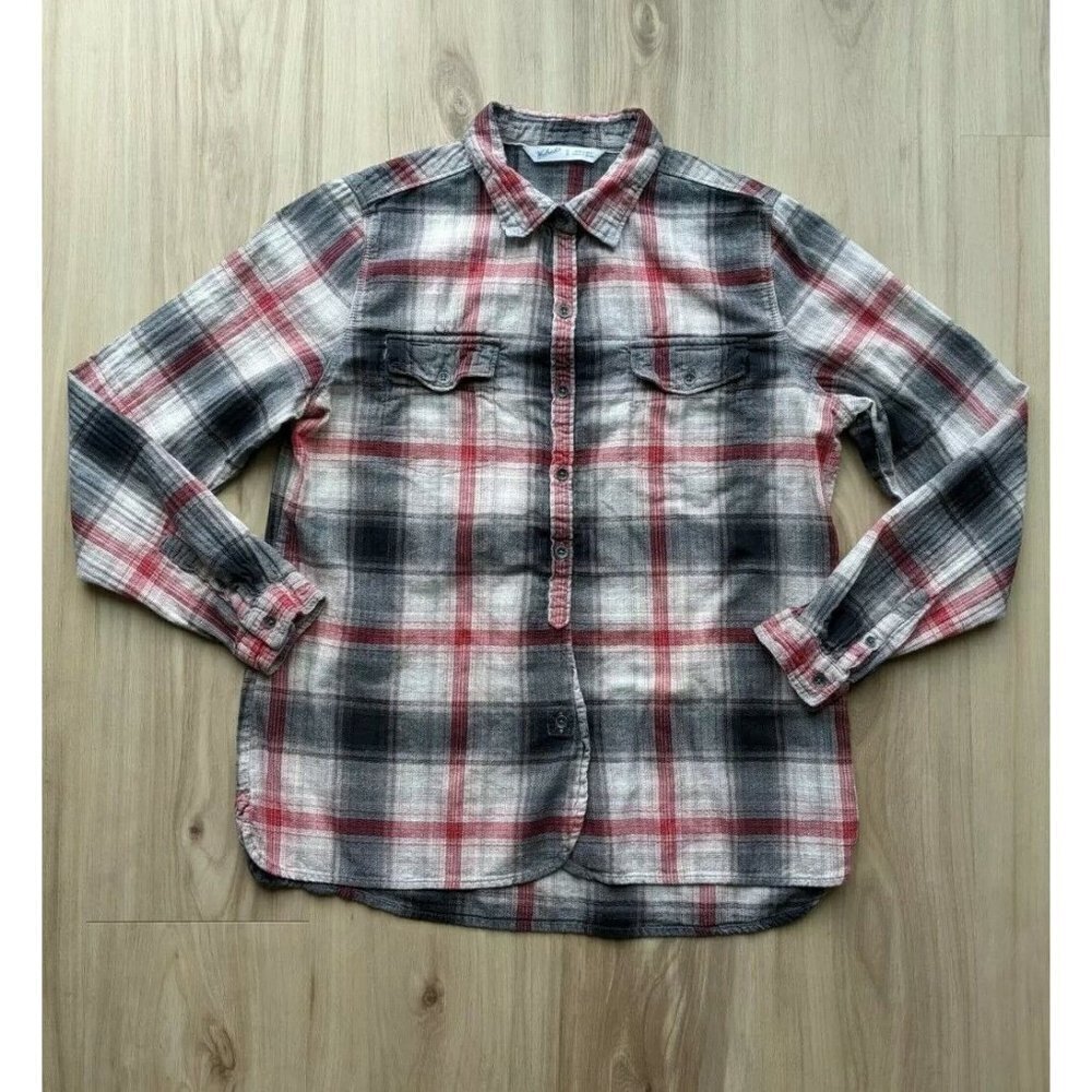 Woolrich Plaid Button Down Shirt Red & Black Womens Medium